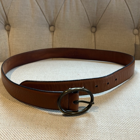 COLE HAAN Women's Leather Belt with Oval Buckle in Tan - Picture 8 of 8